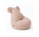 Kids Bean Bag Chair with Mouse Ears | Bouclé | 68x68x50 cm | Candy Pink