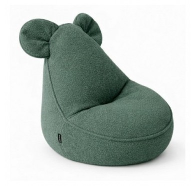 Kids Bean Bag Chair with Mouse Ears | Bouclé | 68x68x50 cm | Froggy Green