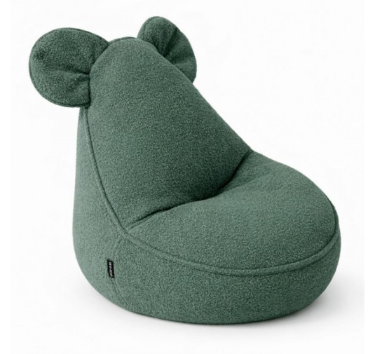 Kids Bean Bag Chair with Mouse Ears | Bouclé | 68x68x50 cm | Froggy Green