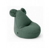 Kids Bean Bag Chair with Mouse Ears | Bouclé | 68x68x50 cm | Froggy Green