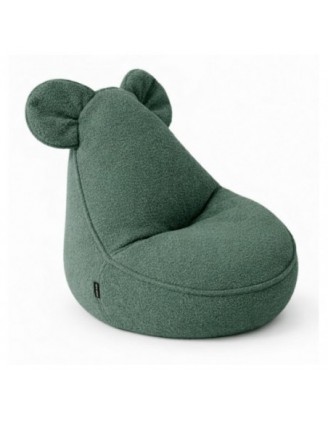 Kids Bean Bag Chair with Mouse Ears | Bouclé | 68x68x50 cm | Froggy Green