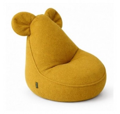 Kids Bean Bag Chair with Mouse Ears | Bouclé | 68x68x50 cm | Sunny Bear
