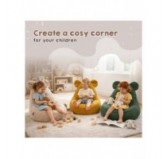 Kids Bean Bag Chair with Mouse Ears | Bouclé | 68x68x50 cm | Sunny Bear