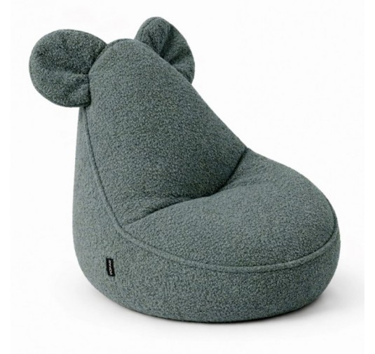 Kids Bean Bag Chair with Mouse Ears | Bouclé | 68x68x50 cm | Baby Blue