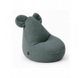 Kids Bean Bag Chair with Mouse Ears | Bouclé | 68x68x50 cm | Baby Blue