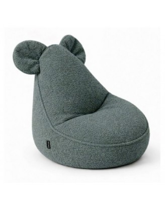 Kids Bean Bag Chair with Mouse Ears | Bouclé | 68x68x50 cm | Baby Blue