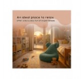 Kids Bean Bag Chair with Mouse Ears | Bouclé | 68x68x50 cm | Baby Blue