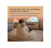 Kids Bean Bag Chair with Mouse Ears | Bouclé | 68x68x50 cm | Cozy Beige