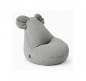 Kids Bean Bag Chair with Mouse Ears | Bouclé | 68x68x50 cm | Soft Gray
