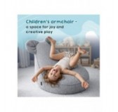 Kids Bean Bag Chair with Mouse Ears | Bouclé | 68x68x50 cm | Soft Gray