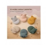 Kids Bean Bag Chair with Mouse Ears | Bouclé | 68x68x50 cm | Soft Gray