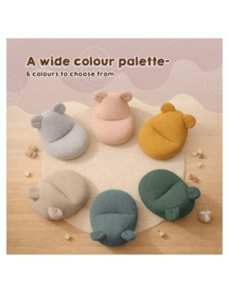 Kids Bean Bag Chair with Mouse Ears | Bouclé | 68x68x50 cm | Soft Gray