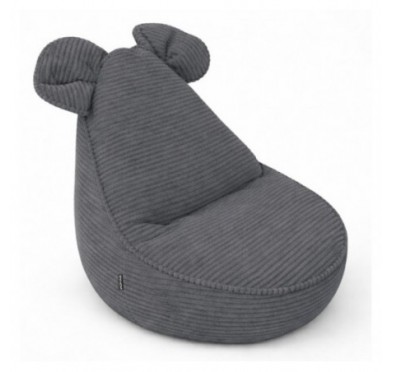 Kids Bean Bag Chair with Mouse Ears | Corduroy | 68x68x50 cm | Midnight Pebble