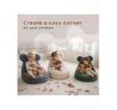 Kids Bean Bag Chair with Mouse Ears | Corduroy | 68x68x50 cm | Midnight Pebble