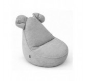 Kids Bean Bag Chair with Mouse Ears | Corduroy | 68x68x50 cm | Bunny Grey