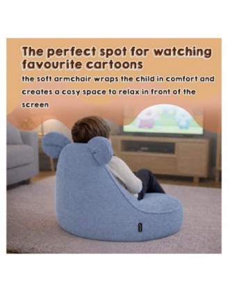 Kids Bean Bag Chair with Mouse Ears | Corduroy | 68x68x50 cm | Night Sky