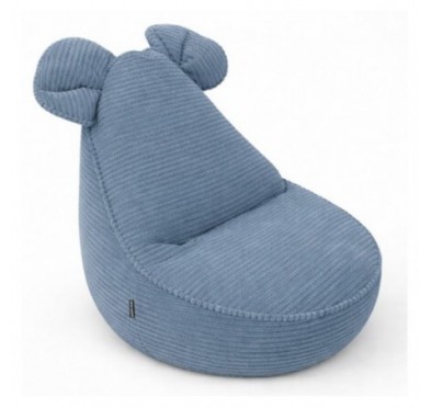 Kids Bean Bag Chair with Mouse Ears | Corduroy | 68x68x50 cm | Blue Lagoon