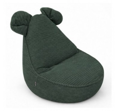 Kids Bean Bag Chair with Mouse Ears | Corduroy | 68x68x50 cm | Forest Green
