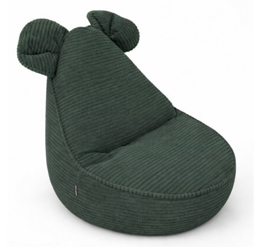 Kids Bean Bag Chair with Mouse Ears | Corduroy | 68x68x50 cm | Forest Green