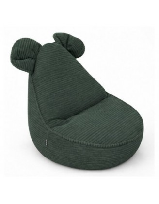 Kids Bean Bag Chair with Mouse Ears | Corduroy | 68x68x50 cm | Forest Green