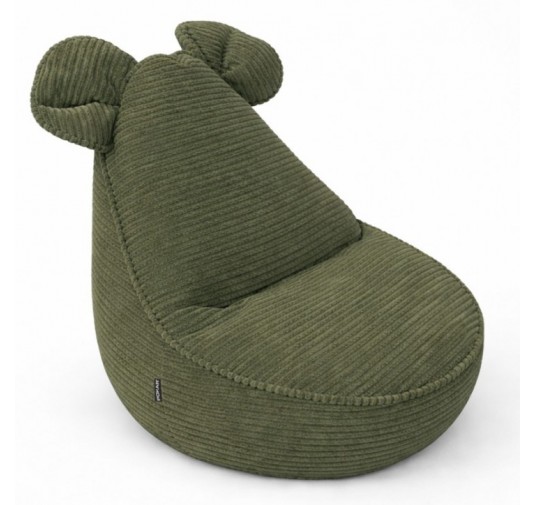Kids Bean Bag Chair with Mouse Ears | Corduroy | 68x68x50 cm | Spring Pea