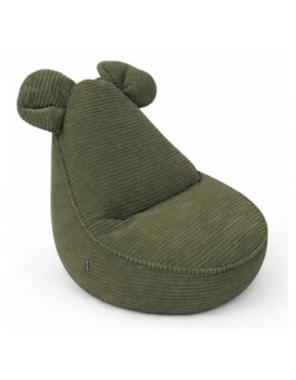 Kids Bean Bag Chair with Mouse Ears | Corduroy | 68x68x50 cm | Spring Pea