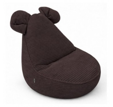 Kids Bean Bag Chair with Mouse Ears | Corduroy | 68x68x50 cm | Chocolate Brown