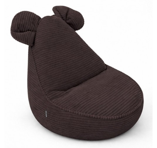 Kids Bean Bag Chair with Mouse Ears | Corduroy | 68x68x50 cm | Chocolate Brown