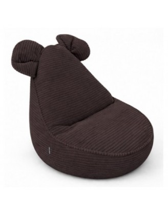 Kids Bean Bag Chair with Mouse Ears | Corduroy | 68x68x50 cm | Chocolate Brown
