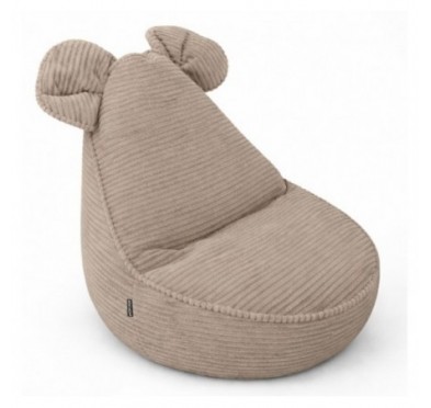 Kids Bean Bag Chair with Mouse Ears | Corduroy | 68x68x50 cm | Warm Caramel