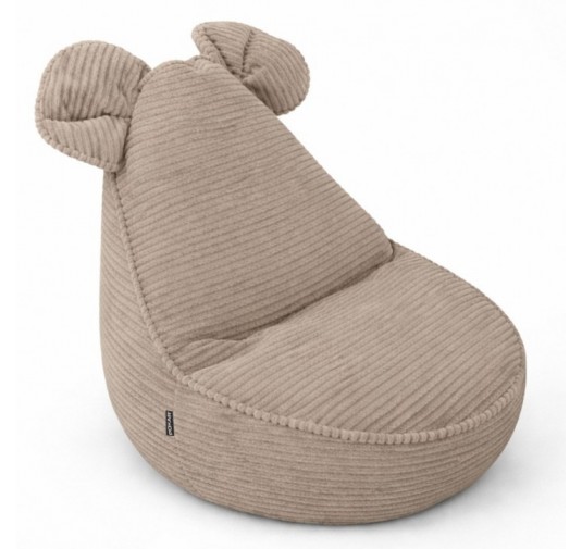 Kids Bean Bag Chair with Mouse Ears | Corduroy | 68x68x50 cm | Warm Caramel