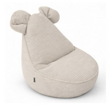 Kids Bean Bag Chair with Mouse Ears | Corduroy | 68x68x50 cm | Sandy Dusk