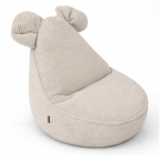 Kids Bean Bag Chair with Mouse Ears | Corduroy | 68x68x50 cm | Sandy Dusk