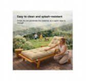 Cushion for Garden Lounger | Waterproof | 200x60x13 cm | Black