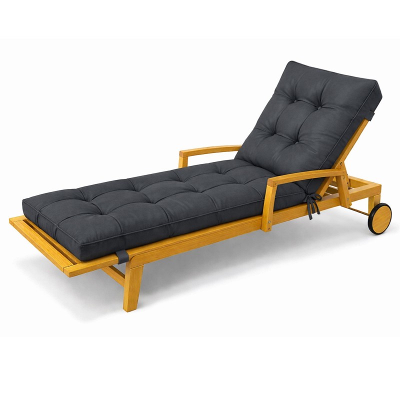 Cushion for Garden Lounger | Waterproof | 200x60x13 cm | Anthracite