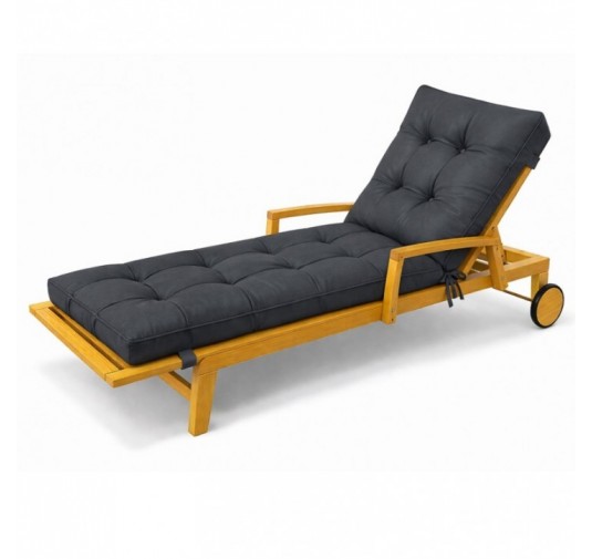 Cushion for Garden Lounger | Waterproof | 200x60x13 cm | Anthracite