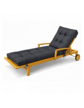 Cushion for Garden Lounger | Waterproof | 200x60x13 cm | Anthracite