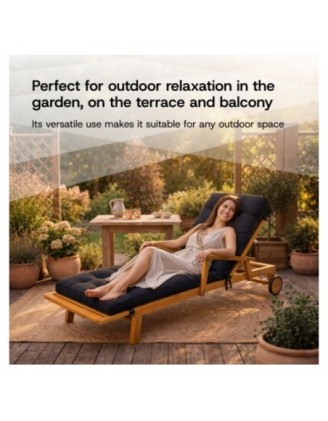 Cushion for Garden Lounger | Waterproof | 200x60x13 cm | Anthracite