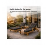 Cushion for Garden Lounger | Waterproof | 200x60x13 cm | Anthracite
