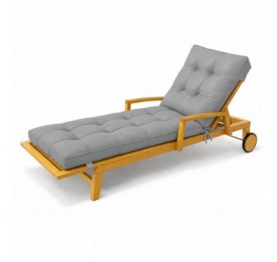 Cushion for Garden Lounger | Waterproof | 200x60x13 cm | Grey