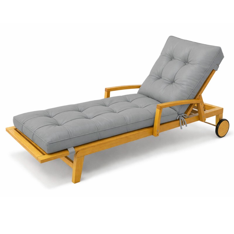 Cushion for Garden Lounger | Waterproof | 200x60x13 cm | Grey