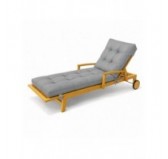 Cushion for Garden Lounger | Waterproof | 200x60x13 cm | Grey