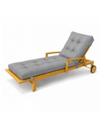 Cushion for Garden Lounger | Waterproof | 200x60x13 cm | Grey
