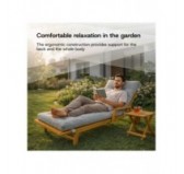Cushion for Garden Lounger | Waterproof | 200x60x13 cm | Grey