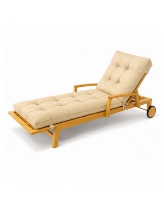 Cushion for Garden Lounger | Waterproof | 200x60x13 cm | Beige