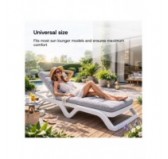 Cushion for Garden Lounger | Waterproof | 200x60x13 cm | Beige