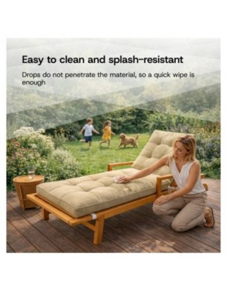 Cushion for Garden Lounger | Waterproof | 200x60x13 cm | Beige
