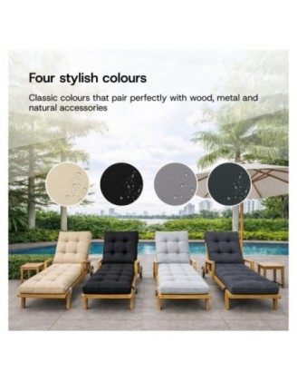Cushion for Garden Lounger | Waterproof | 200x60x13 cm | Beige