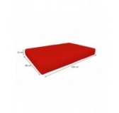 Pallet Garden Seat Cushion Waterproof 120x80x15 Red