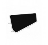 Set of 2 Garden Cushions Waterproof 120x80 + 120x40 Black